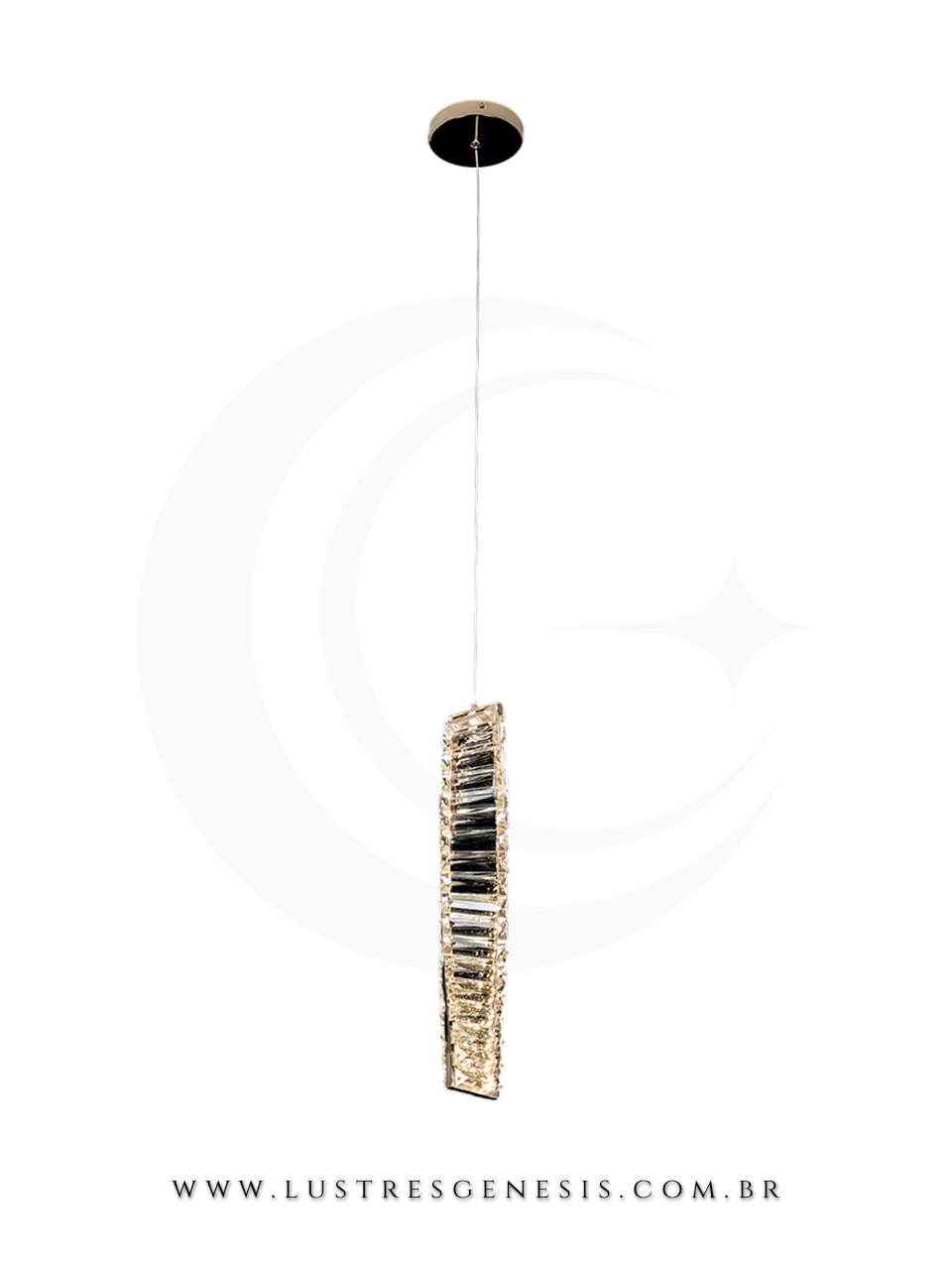 Luminaria de Teto Pendente Cristal LED DCD02807 Dourado Bivolt 45cm, Bancada Churrasqueira, Lavabo, Cabeceira de Cama